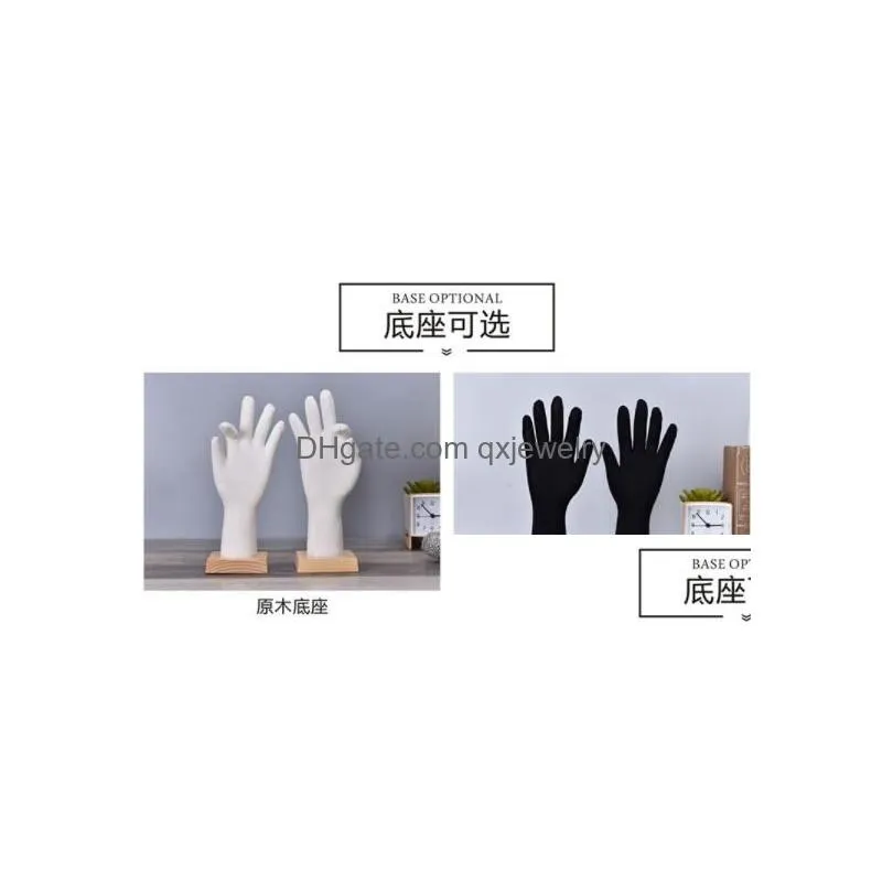 Jewelry Stand Fashion 2410Cm Female Pvc Magne Sketch Hand Mannequin Manicure Props Glove Model For Sports Racing Body Halloween 1Pair Dh5Ox