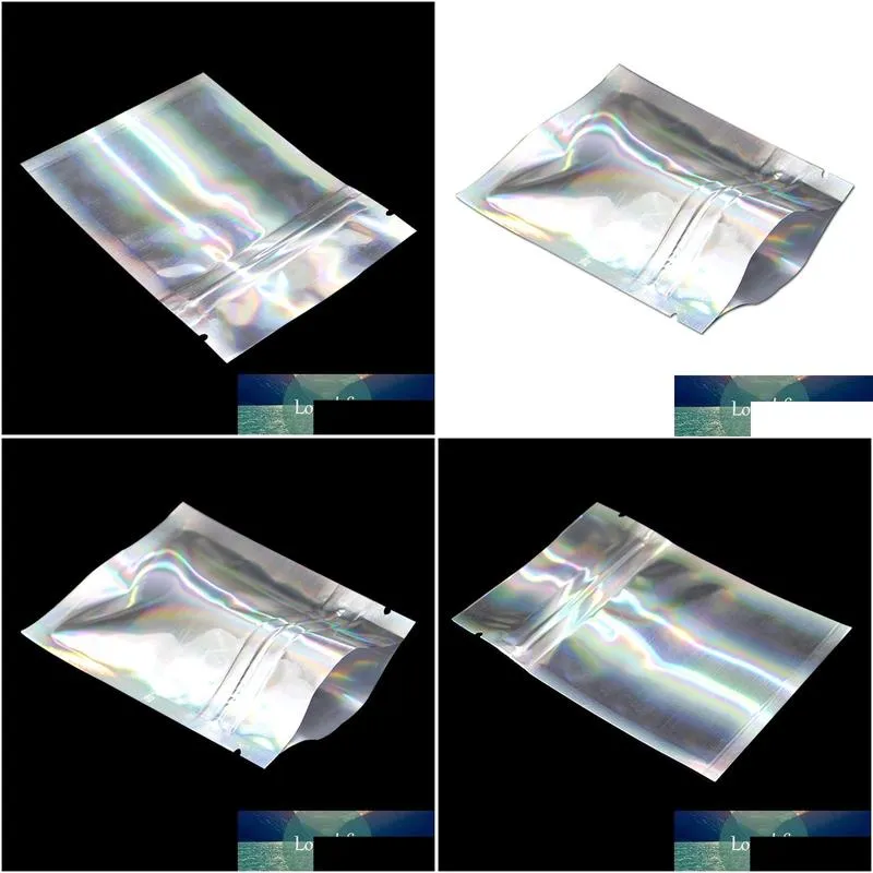 Packing Bags Wholesale 1000Pcs Resealable Bag Food Snacks Storage Glittery Aluminum Foil Tea Beans Coffee Packaging Pouch Drop Deliver Dhvrw