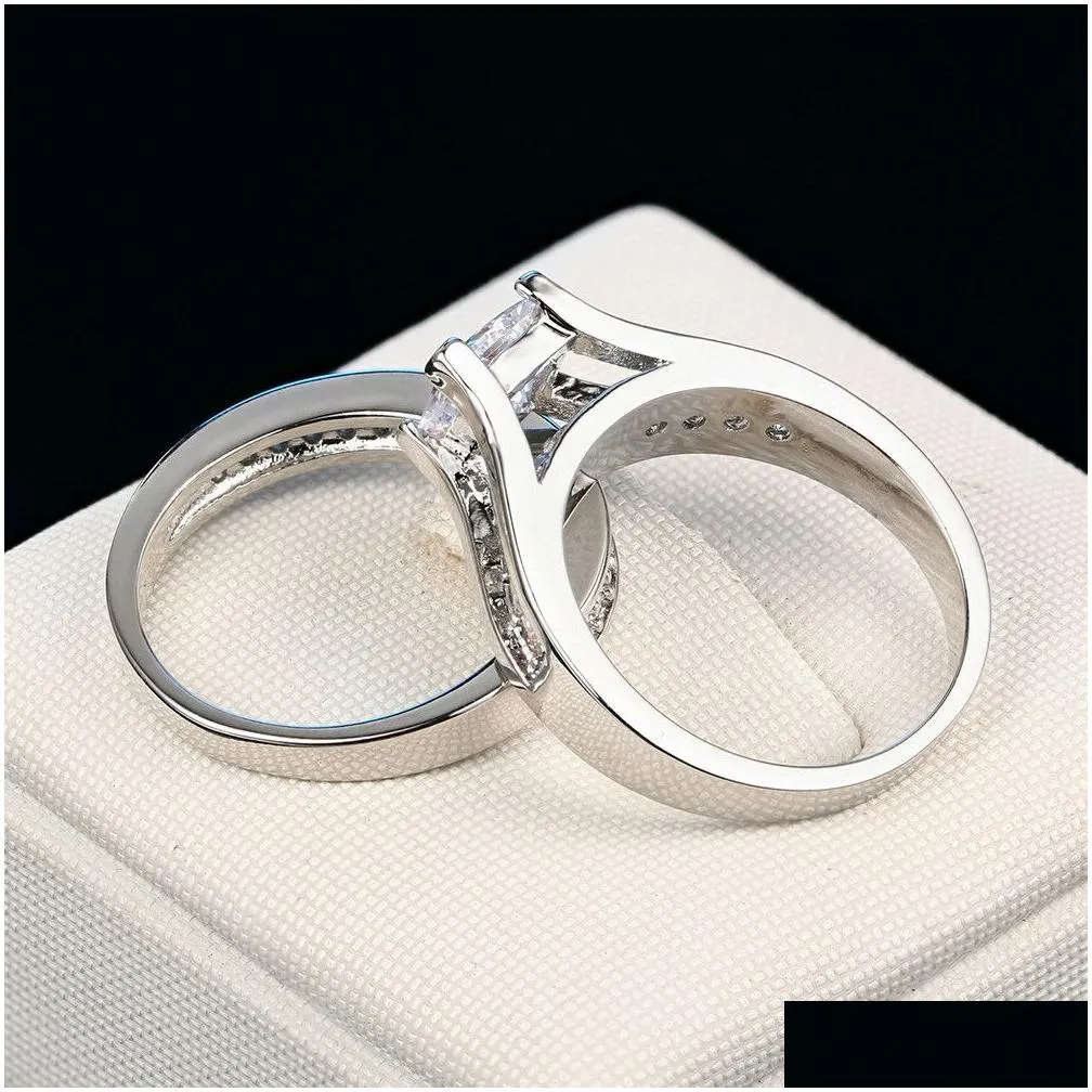 S925 Sterling silver bride Wedding Engagement Ring Sets For Women Bridal 2022 New Product Fashion Finger Wholesale Jewelry