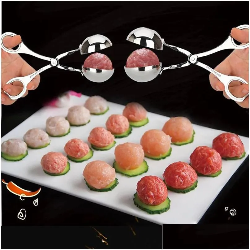 Meat Poultry Tools Potry Steel Meatball Maker Clip Fish Ball Beef Balls Making Mold Zl1325 Drop Delivery Home Garden Kitchen Dining