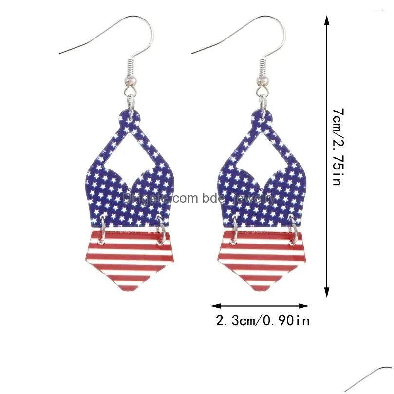 dangle earrings sexy fashion bikini shaped for women unique high-quality striped slippers jewelry independence day accessories