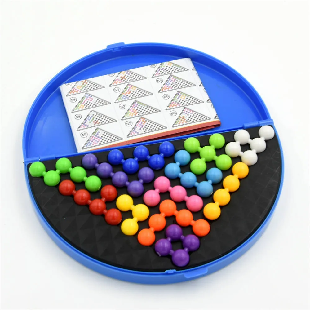 120 Challenges IQ 3D Puzzle Board Game Classic Pyramid Plate Pearl Logical Mind For Children Pyramid Beads Montessori Toys Gifts