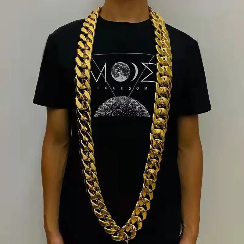 Chains Width 35mm 45mm Personality Large Chain Thick Gold Necklace Men Domineering Hip Hop Goth Halloween Treasure Riche Jewelry G2370
