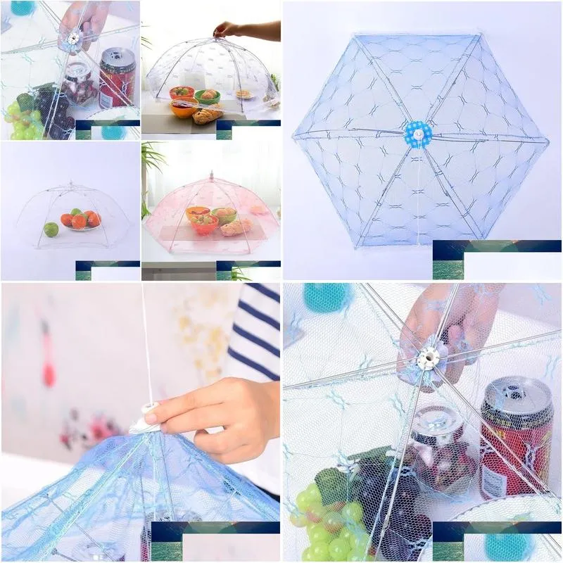 Other Kitchen Tools Newest Umbrella Style Food Ers Anti Fly Mosquito Meal Er Gadgets Color Random Drop Delivery Home Garden Kitchen, D Dh8Os