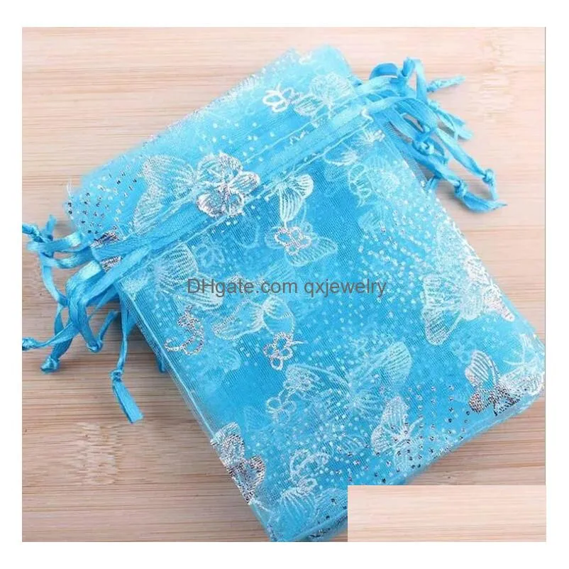 Jewelry Pouches, Bags 9X12 Butterfly Pouch Christmas Gift Dstring Bag Wedding Mix Drop Delivery Packing Display Dh13E