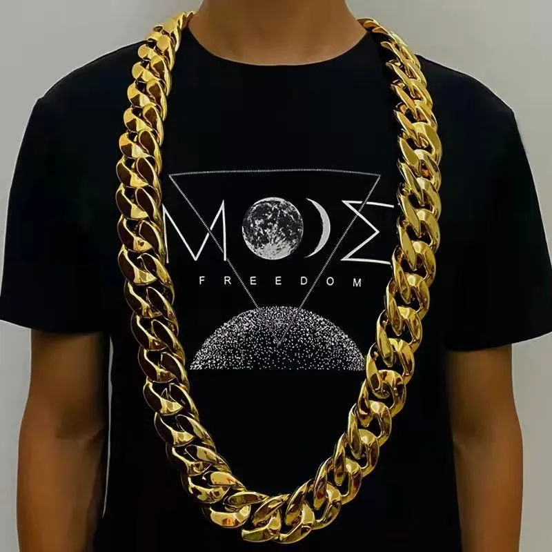 Chains Width 35mm 45mm Personality Large Chain Thick Gold Necklace Men Domineering Hip Hop Goth Halloween Treasure Riche Jewelry G2370