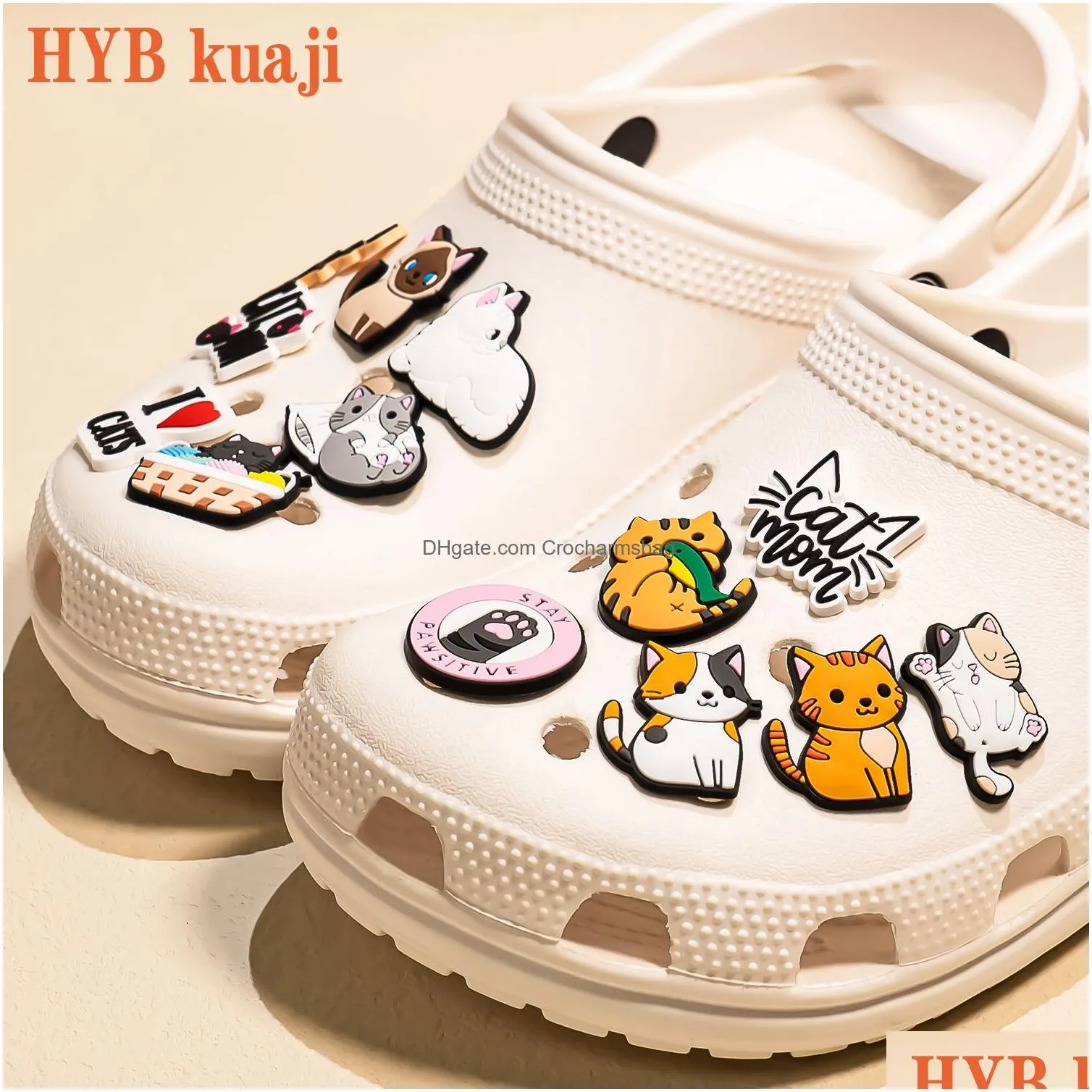 Shoe Parts & Accessories Hybkuaji Custom Cat Mom Paw Charms Wholesale Shoes Decorations Pvc Buckles For Drop Delivery Dhgfg