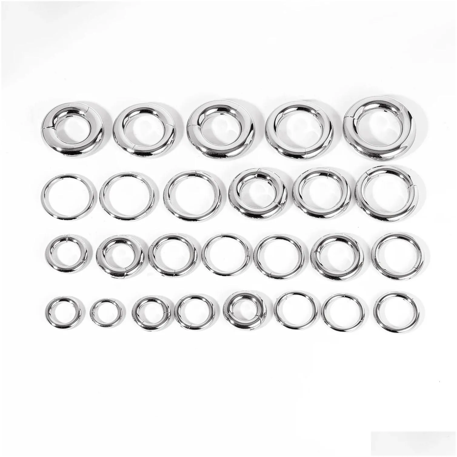Nose Rings & Studs Zs 1Pc Large Size Hoop Earring 316L Stainless Steel Ear Gauges Plugs Punk Septum 24681012G Bcr Body Piercings 2401 Dh1N7