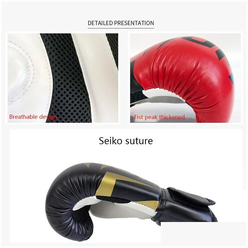 Protective Gear Boxing Gloves Adt Competition Training Fitness Men And Women Sanda Sandbag Fighting Equipment Muay Thai 230412 Drop D Dhq2W