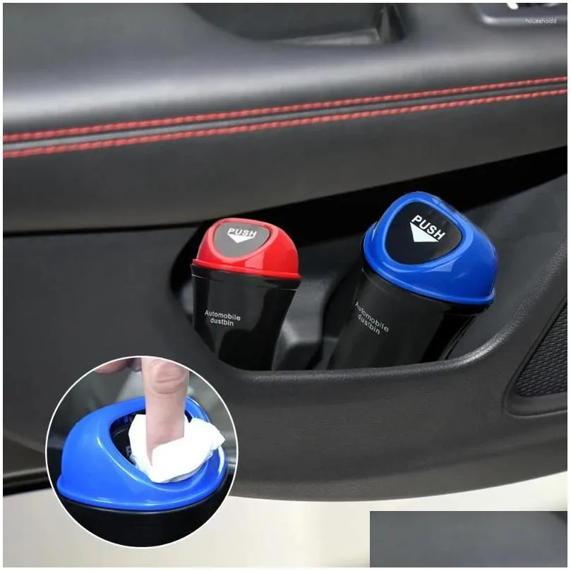 Interior Accessories Universal Car Trash Can Door Seat Back Visor Bin Auto Organizer Storage Box Color Garbage Dust Case Ashtray