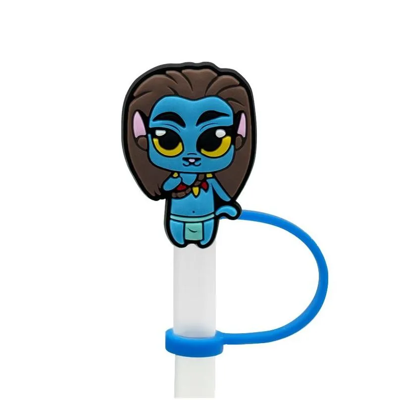avatar straw cover topper silicone mold accessories cover charms reusable splash proof drinking dust plug decorative 8mm straw party