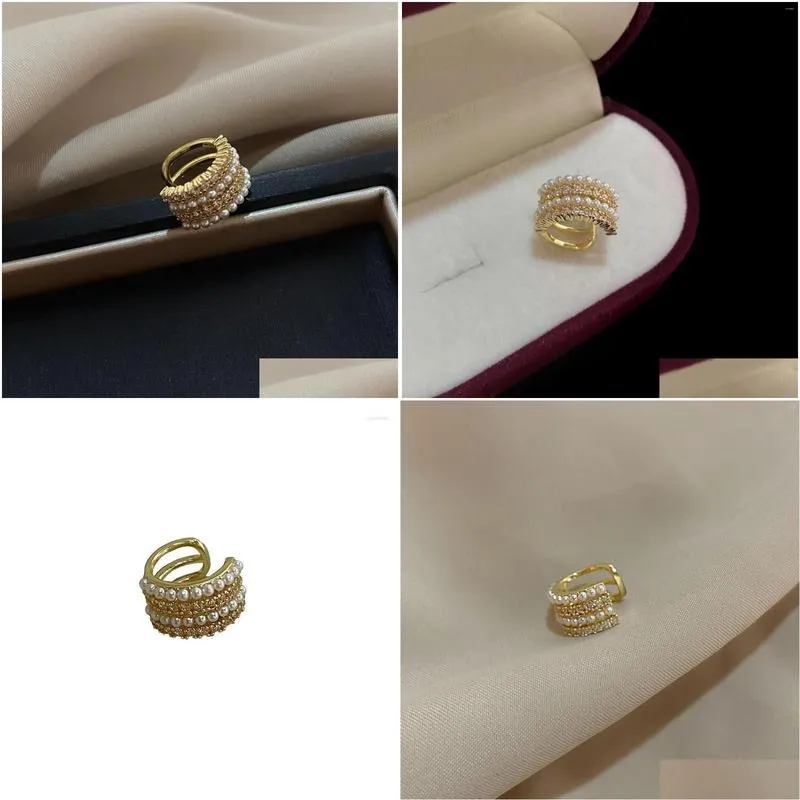 Stud Earrings 2023 High-grade Feeling Micro Inlaid Zircon Small Pearl Ear Bone Clip Without Hole Female Korean Temperament And