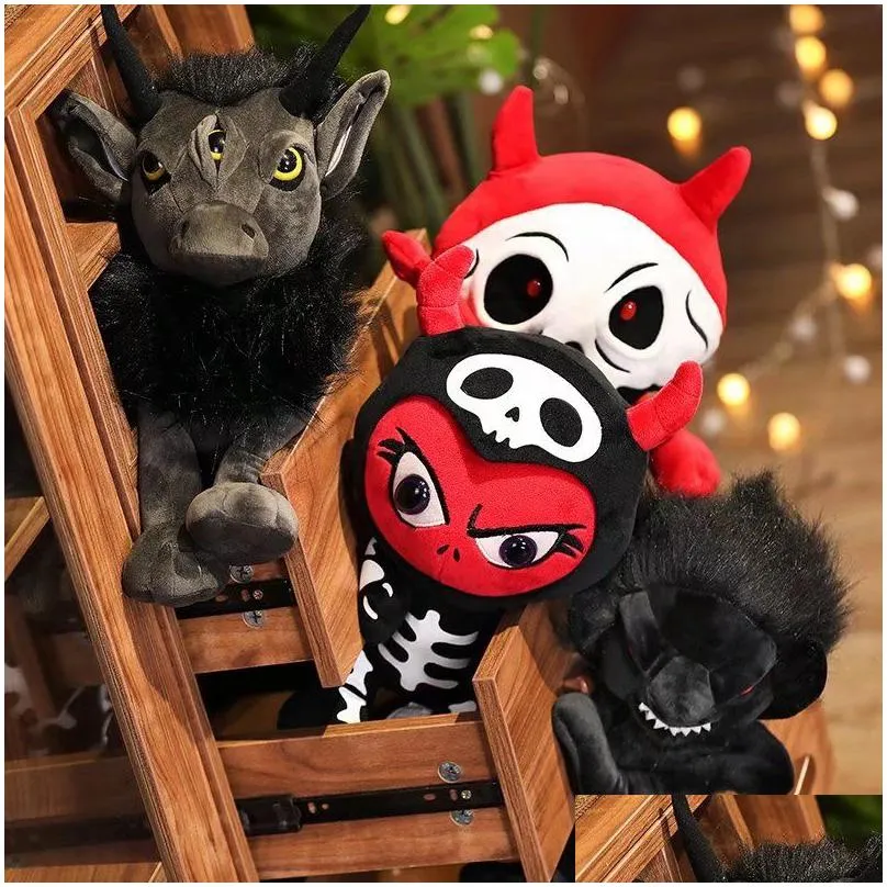 unicorn/Rabbit/Elephant/wolf/cat special gift for Kids Anubis black Stuffed KILLSTAR Devil Doll Plush Toys Black Doll 35cm