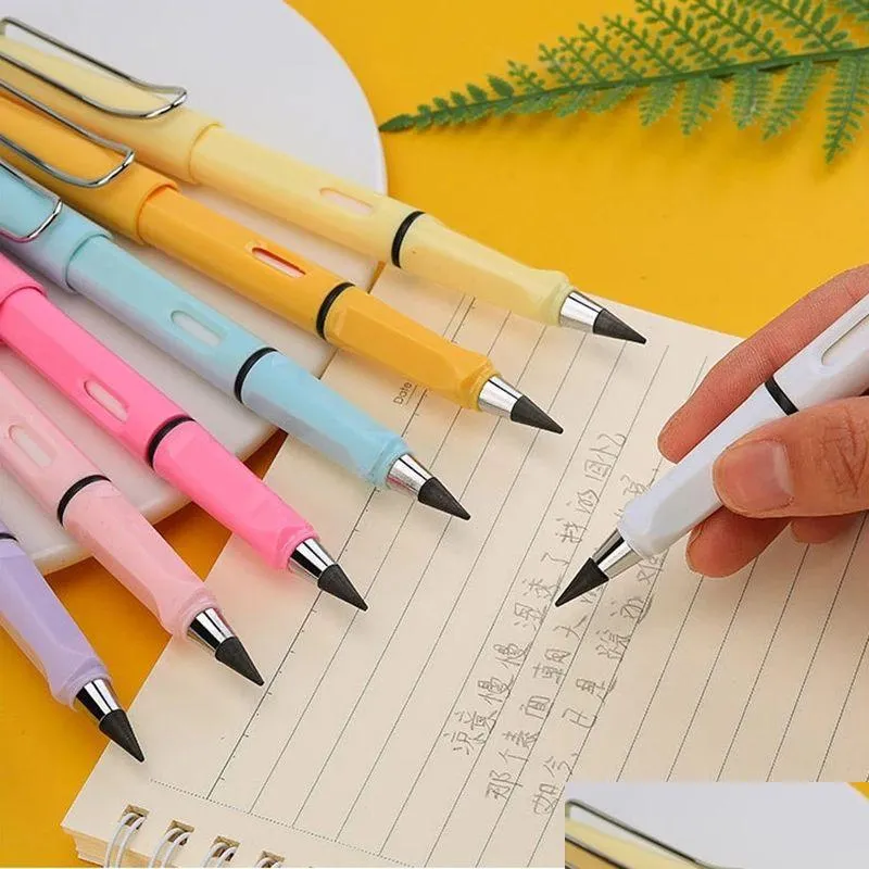 Other Festive Party Supplies Technology Unlimited Writing Pencil No Ink Novelty Eternal Pen Art Sketch Painting Tools Kid Gift Scho Dhoaw