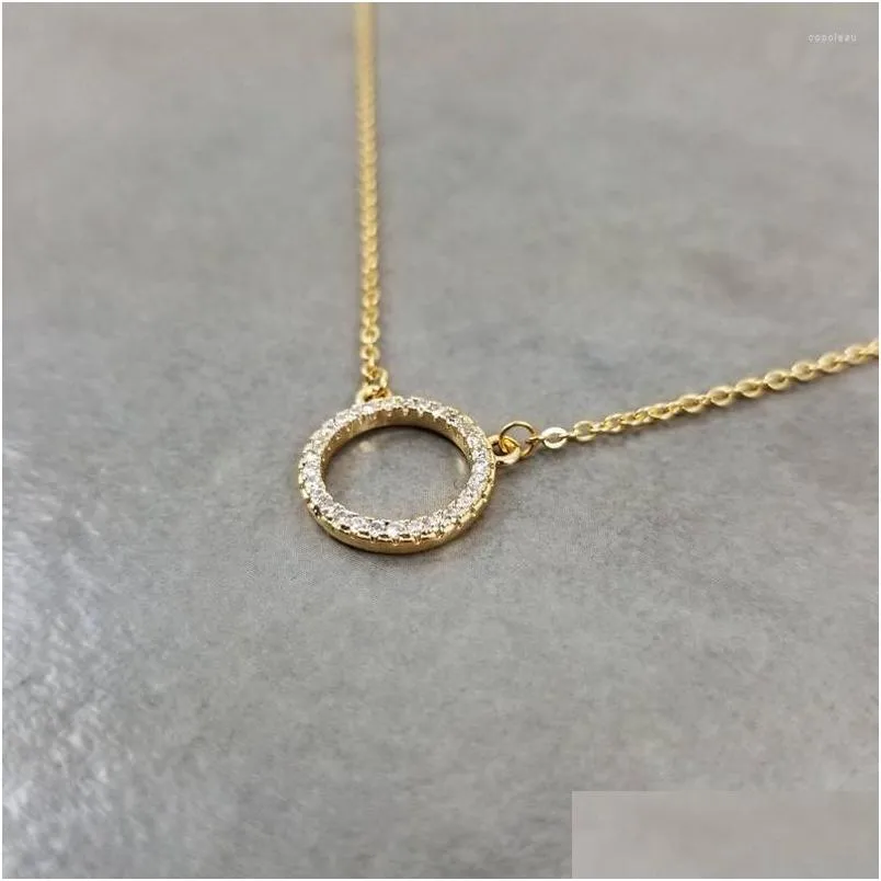 Pendant Necklaces Fashion Round Rhinestone Choker Shiny Crystal Circle Chain Pendants For Women Bohemian Jewelry Friend Gifts