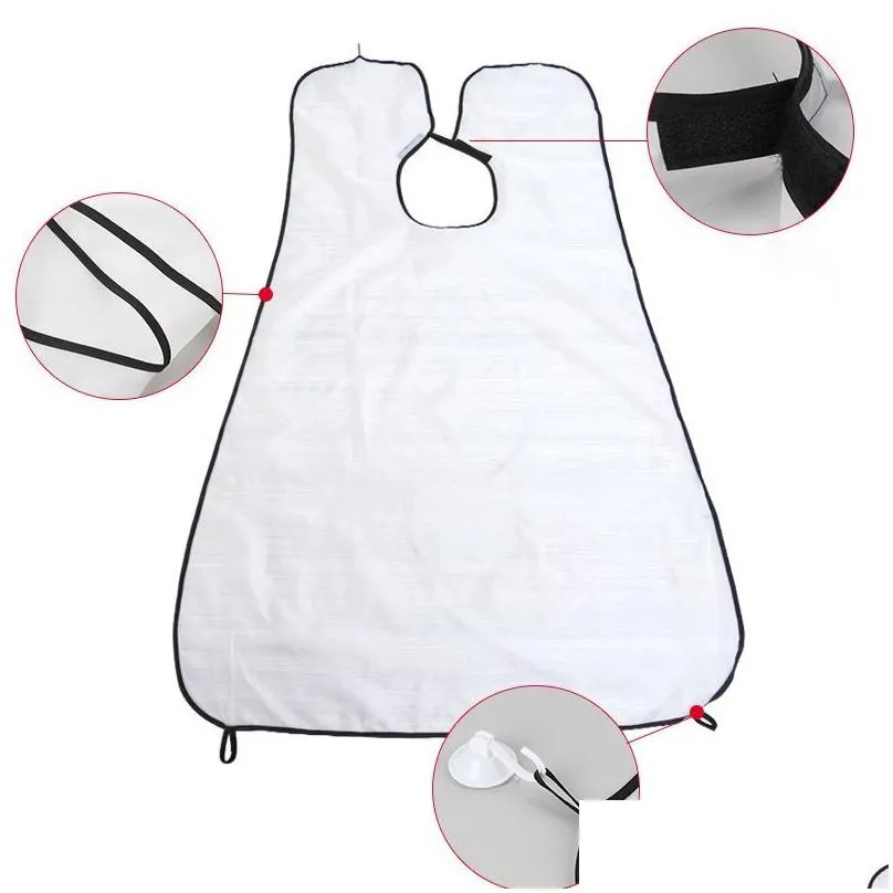 Beard Catcher Bib Beard Apron Men Shaving Trimming Waterproof Non-Stick Cape Grooming Cloth with Suction Cup