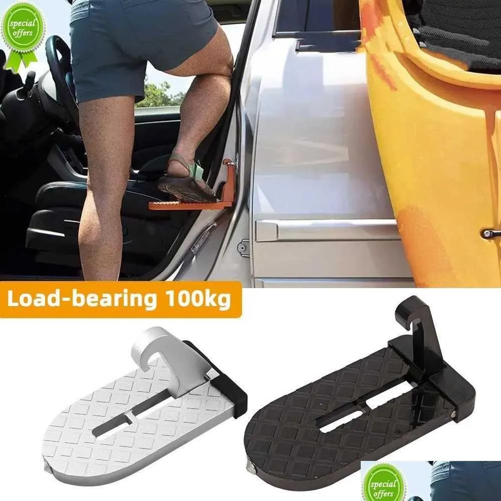 New Foldable Car Roof Rack Step Car Door Step Multifunction Universal Latch Hook Auxiliary Foot Pedal Aluminium Alloy Safety Hammer
