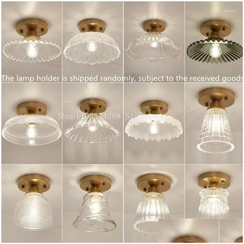 Ceiling Lights Nordic Glass Lamp Retro Loft Vintage Light Russia Dining Room Modern Corridor Copper E27 Lampshade Drop Delivery Dhcrm