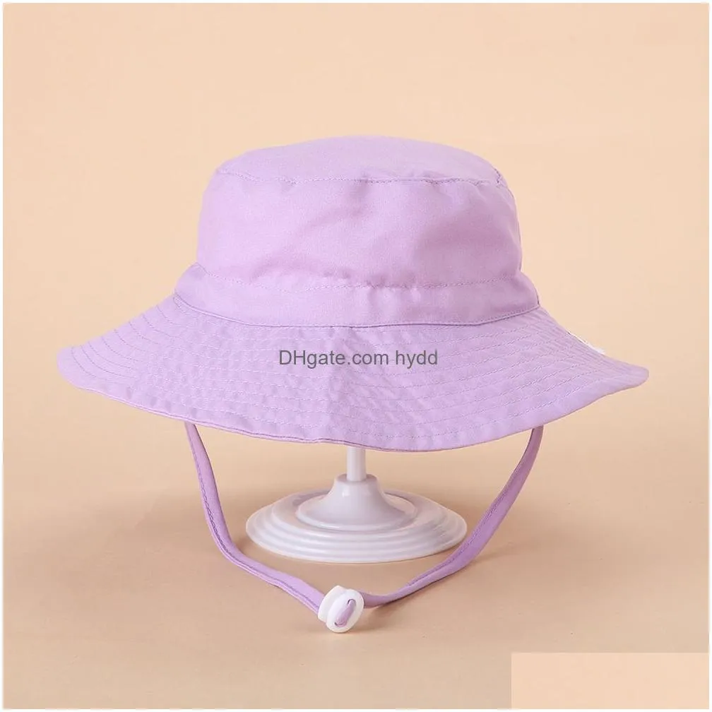 Outdoor Hats Baby Sun Hat Boys Visors Children Panama Unisex Beach Girls Bucket Cartoon Infant Caps Uv Protection Drop Delivery Spor Dhawv