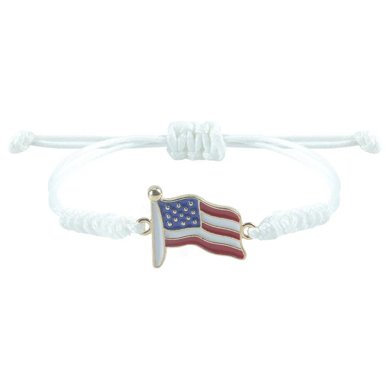Charm Bracelets American Independence Day Bracelet Personalized Fashion Mti Layered Usa Flag Five Pointed Star Pendant Drop Delivery Dhi0H