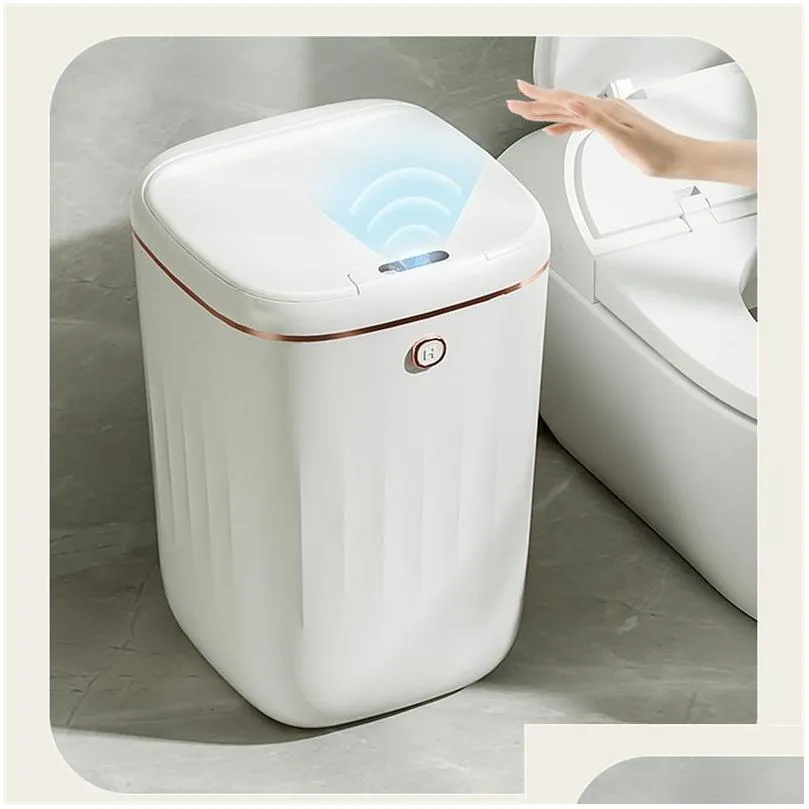 Waste Bins 20/24L Intelligent Garbage Bin With Matic Waterproofing Electric Large Capacity Kitchen Bathroom Toilet Sensor Drop Delive Dhsyg