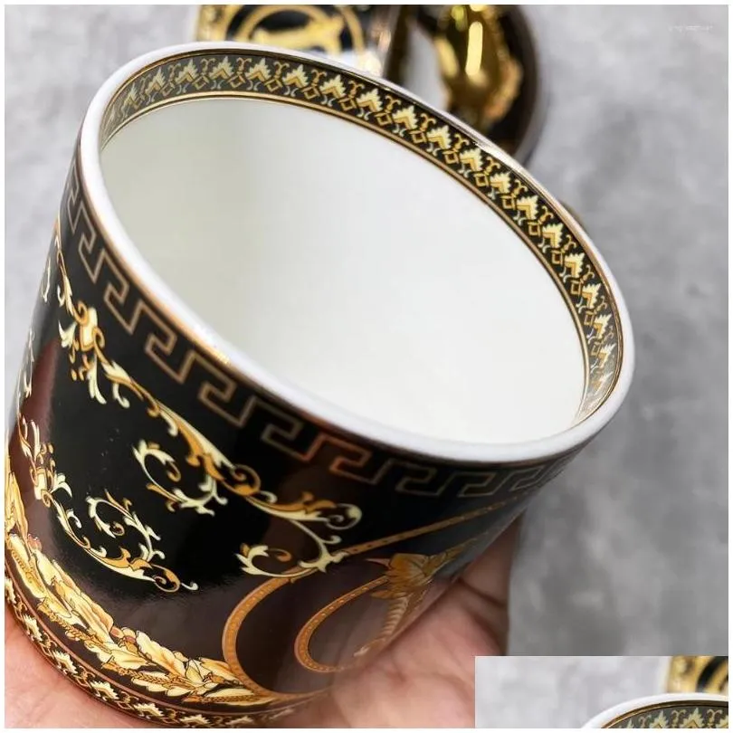 Cups Saucers Luxury Porcelain Coffee And Elegant Tea Cup Set Drink Milk Mug KitchenTableware Gift With Box