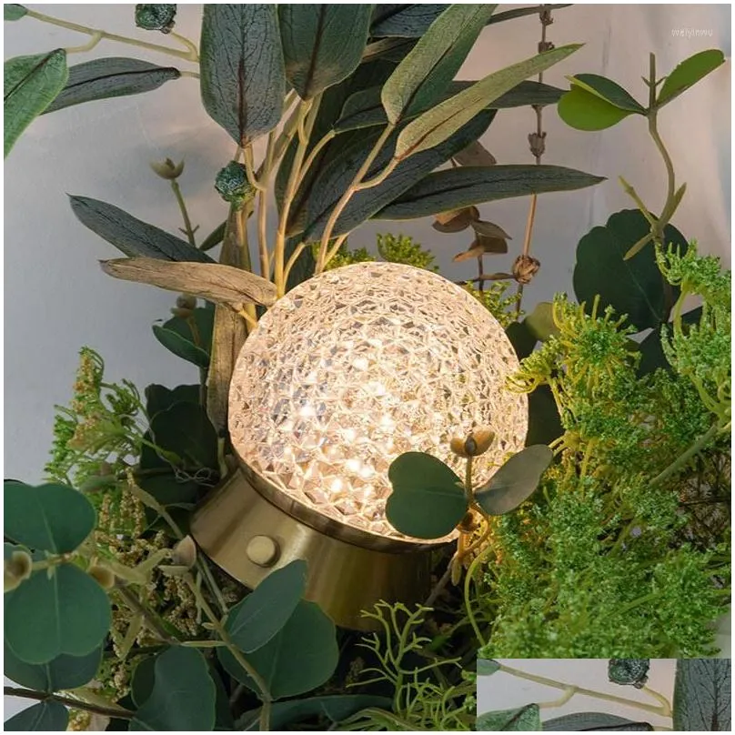 Table Lamps Deco Noel Crystal Bedside Lamp Nordic Decor Ceramic Stone Taccia Handmade Drop Delivery Dhsfi