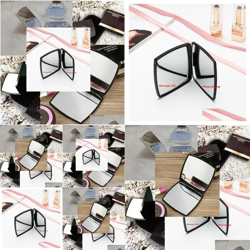 Classic Folding Double Side Mirror Portable Hd Make-up And Magnifying Mirror With Flannelette Bag&Gift Box For VIP Client