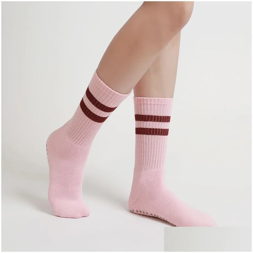 socks designers socks designer body sock Pilates stockings alx non-slip yoga socks cotton women`s mid-tube piles plus thick terry Pilates yoga sockss