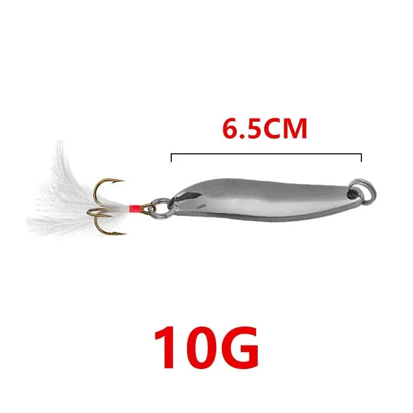 5g21g Spoons Hook Metal Baits Lures 864 Treble Hooks Silver Fishing Gear 10 Pieces lot WMB62110436