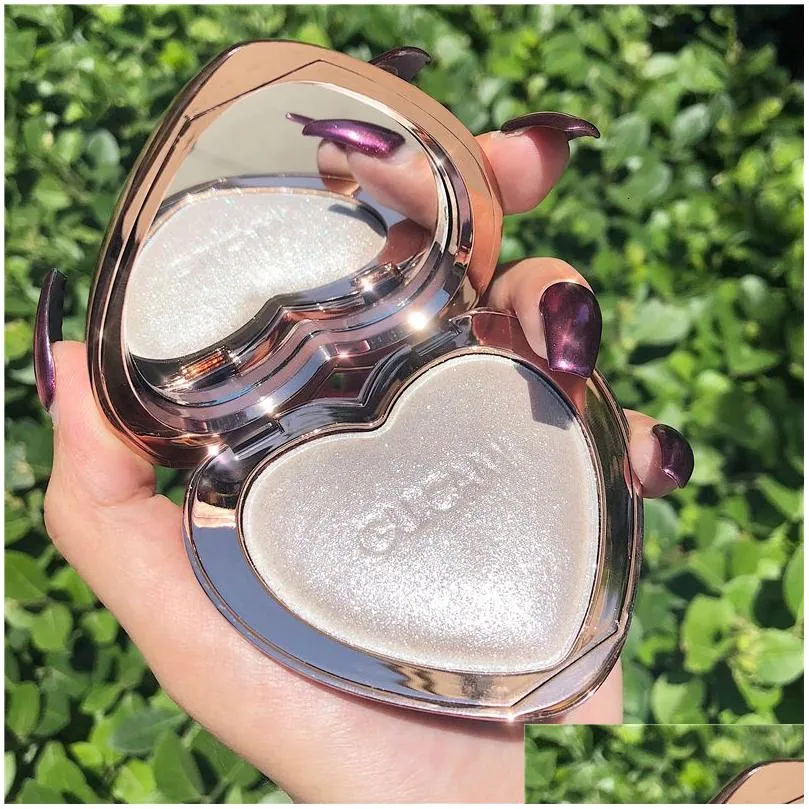 Body Glitter Heart-shaped Highlighter Palette Shimmer Powder Iluminador Face Bronzer Makeup Highlight Brighten Texture Contour Blush Cosmetic