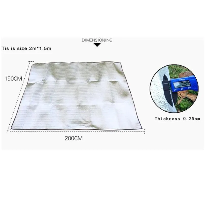 Mat 4 Size EVA Aluminum Backing Insulating Foam Moistureproof Camping Mats Outdoor Waterproof Hiking Blanket Cushion Tent Pads