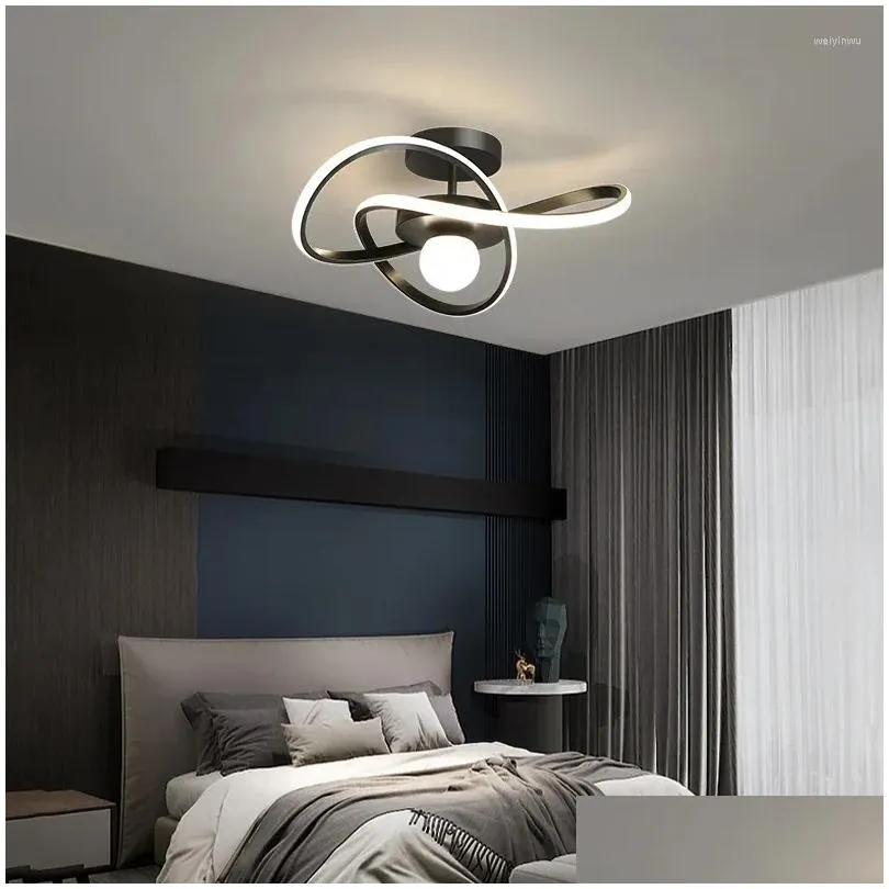 Ceiling Lights Modern LED Chandelier Light For Bedroom Living Dining Room Black Gold Design Nordic Interior Decor Lamp 220V