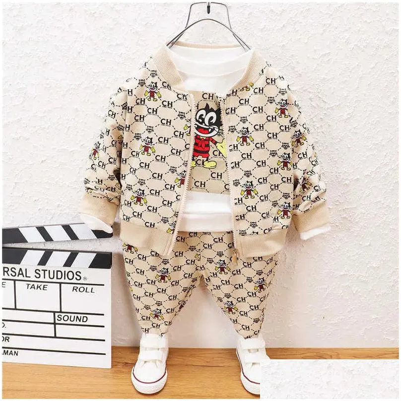 0-5 years Spring Boy Clothing set New Casual Fashion Cartoon Active T shirt Pant Kid Children baby toddler boy clothing