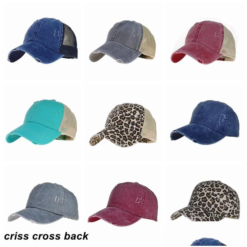 criss cross ponytail hats back ponytail baseball cap washed distressed messy bun ponycap trucker hat