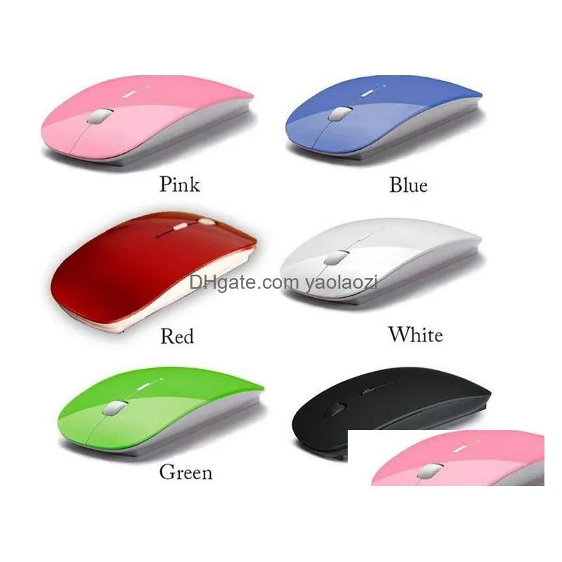  style candy color ultra thin wireless mice mouse and receiver 2.4g usb optical colorful special offer computer mouse