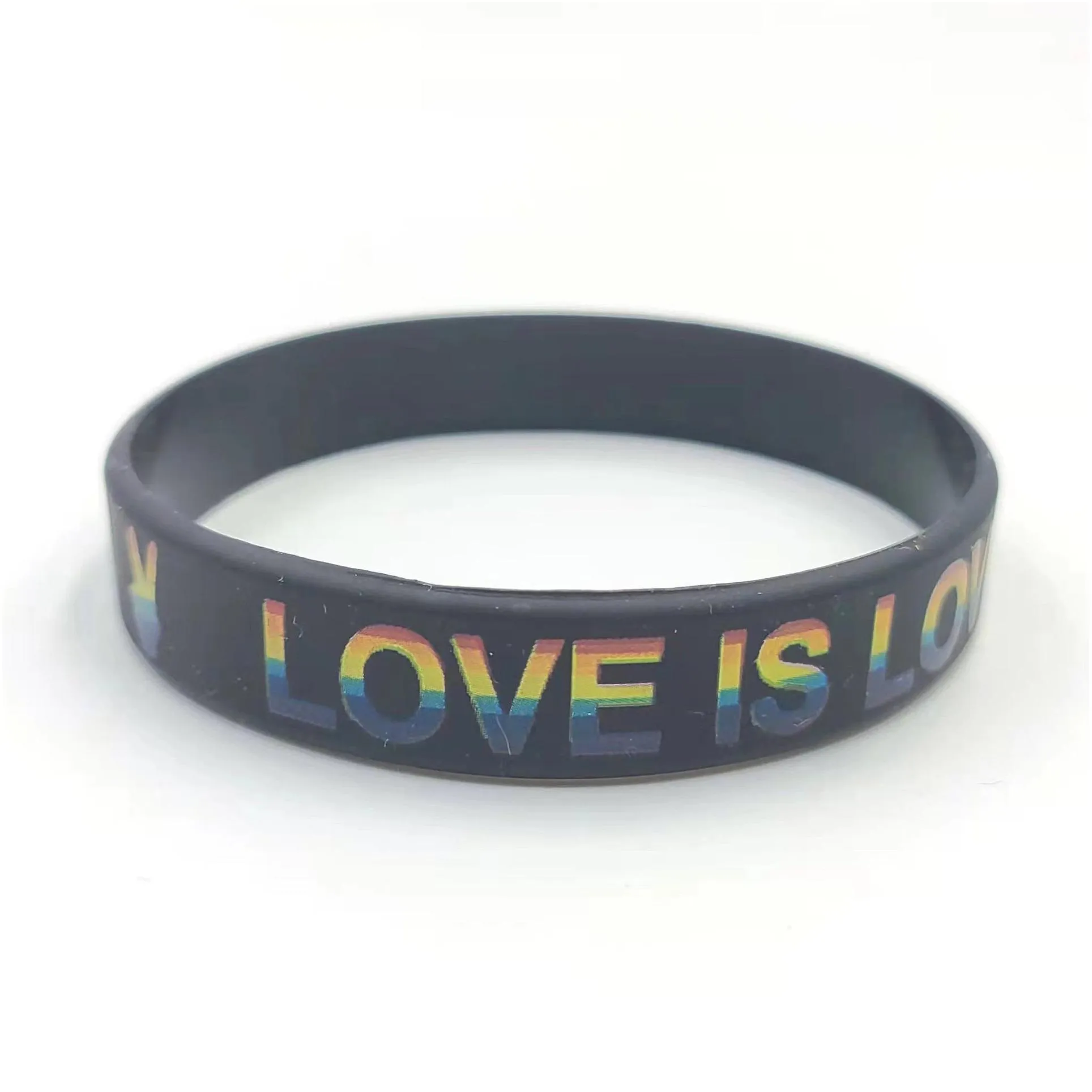 10 styles lgbt silicone rainbow bracelet party favor colorful wristband gay lesbian pride wristbands