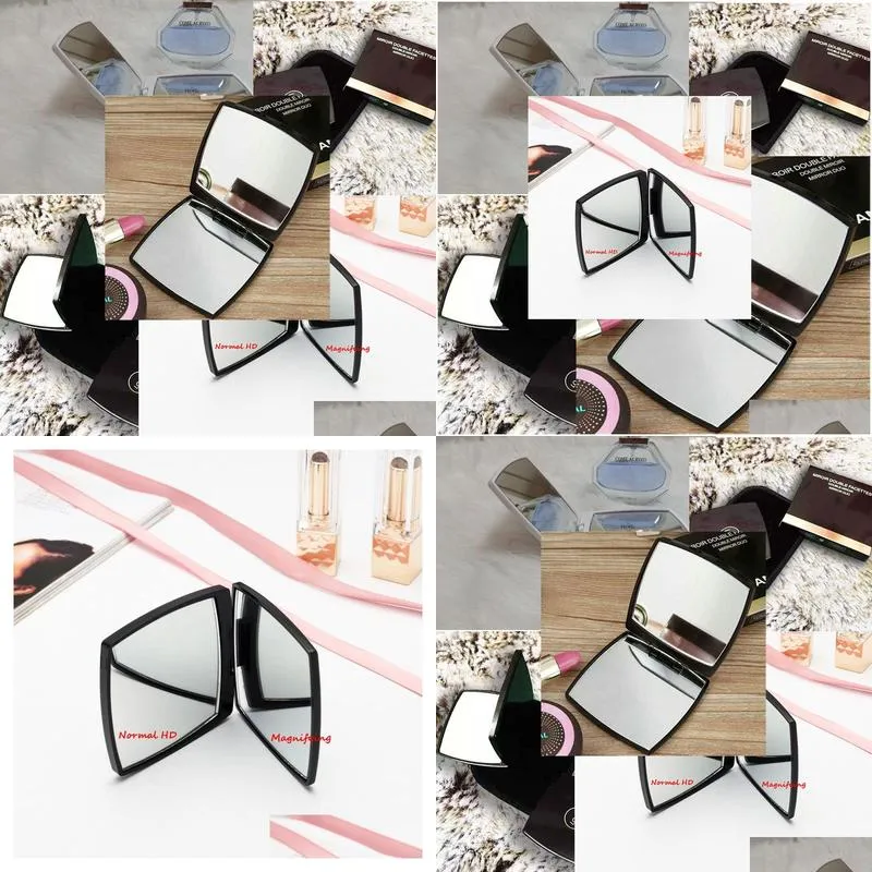 Classic Folding Double Side Mirror Portable Hd Make-up And Magnifying Mirror With Flannelette Bag&Gift Box For VIP Client