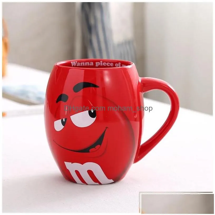 mugs m beans coffee tea cups and cartoon cute expression mark large capacity drinkware christmas gift y200104 drop delivery home garde