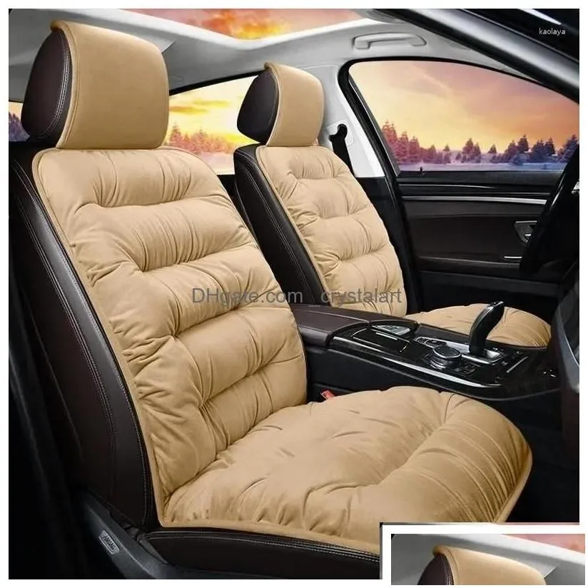 Car Seat Covers Car Seat Ers Ers 5 Colors P Winter Warm Cushion Soft Non-Slip Pad Thick Veet Er Motive Interior Accessory Drop Deliver