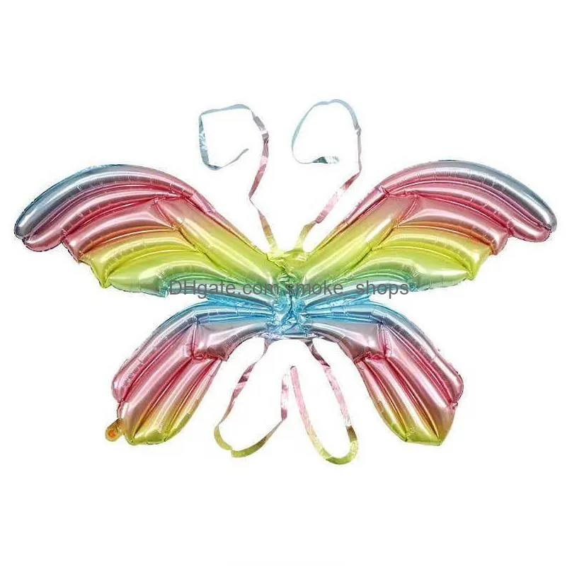 1pcs oversized macaroon gradient butterfly wings aluminum mold balloon party holiday decoration