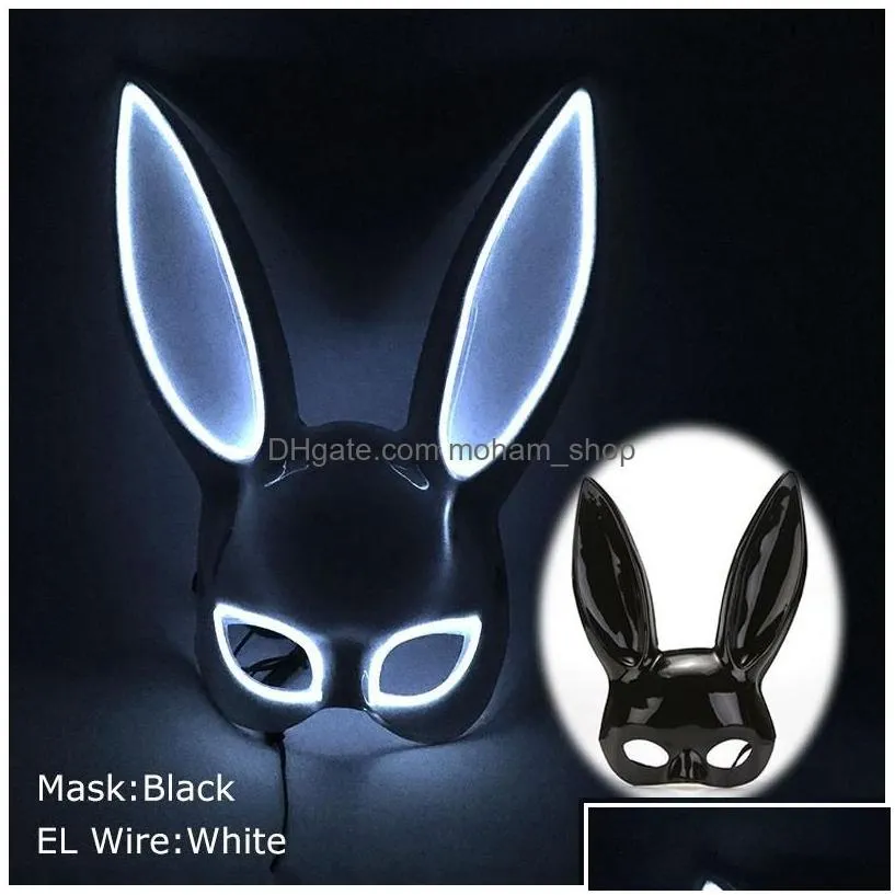 party masks carnival el wire bunny mask masque masquerade led rabbit night club female for birthday 220715 drop delivery home garden f