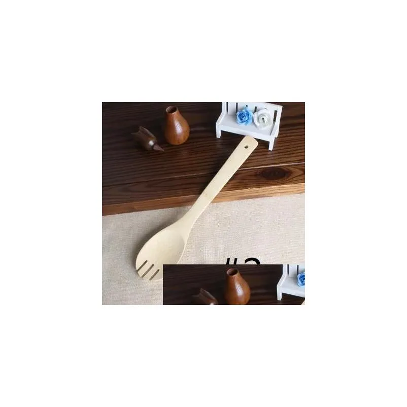 Bamboo spoon spatula 6 Styles Portable Wooden Utensil Kitchen Cooking Turners Slotted Mixing Holder Shovels EEA1395-4