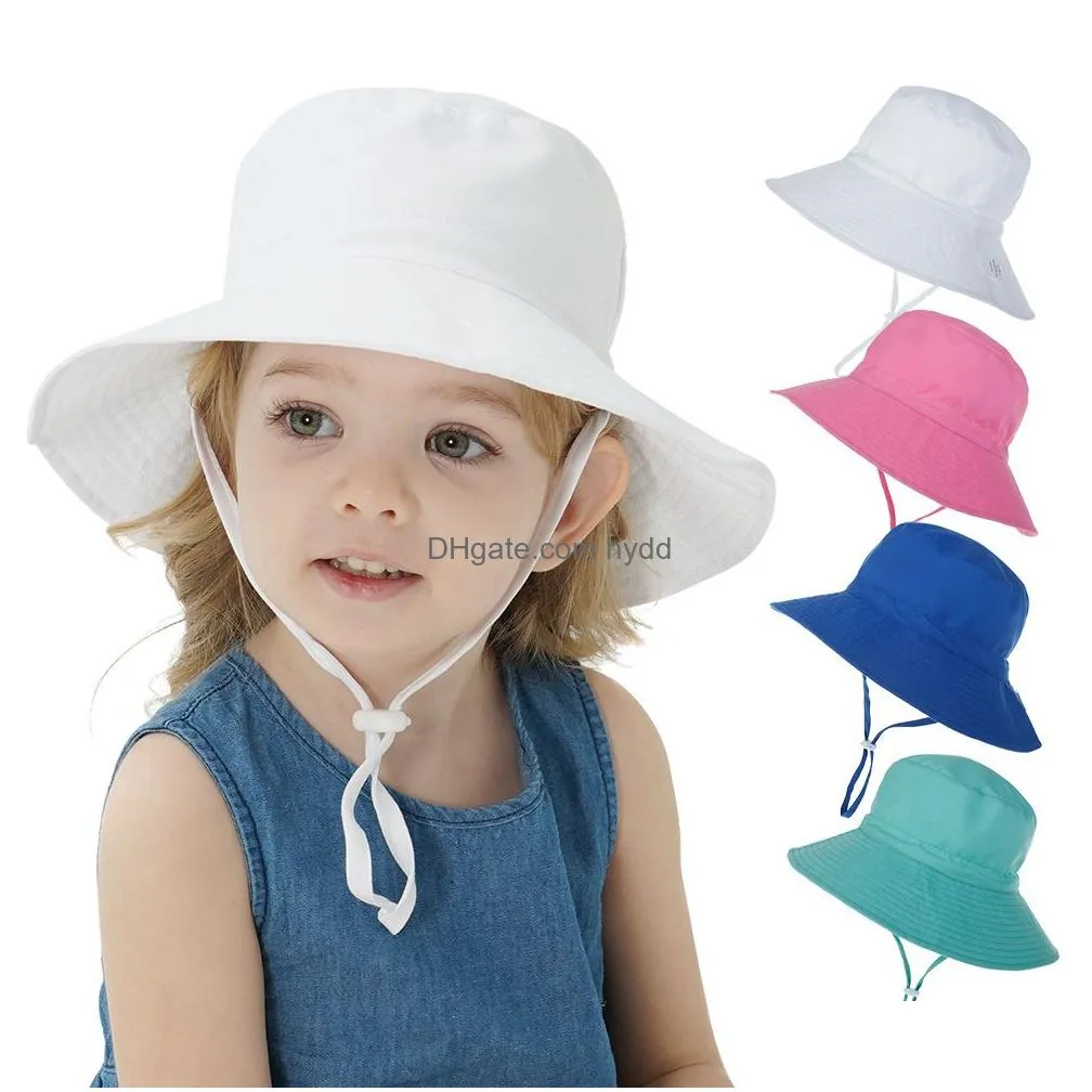 Outdoor Hats Baby Sun Hat Boys Visors Children Panama Unisex Beach Girls Bucket Cartoon Infant Caps Uv Protection Drop Delivery Spor Dhawv