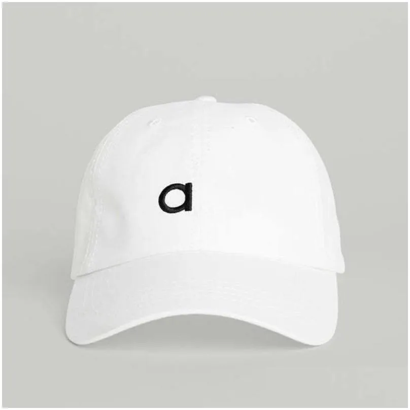 AL Yoga Off-Duty Cap Trucker Hats Baseball Cap Cotton Embroidery Hard Top Hat Male and Female European and American Trend Casual Sun Protection Sun