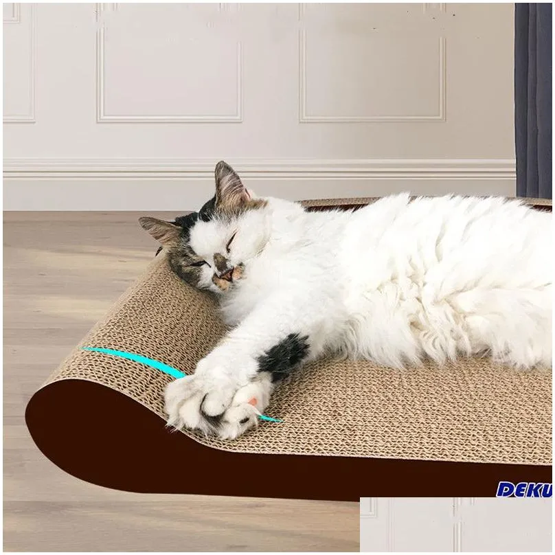 Cat Furniture & Scratchers Board Lounge Nail Scraper Pad Pet Sofa Bed Beds Corrugated Cardboard Toy For Er With Nip 220928 Drop Delive Dheog