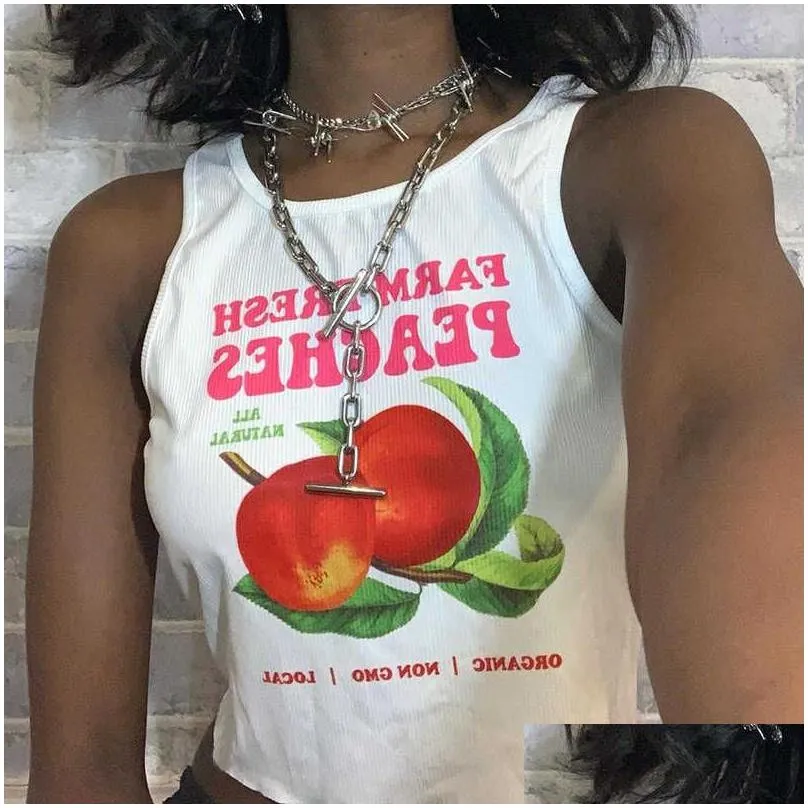Soft And Cute Peach Printed Women`s Short Top Casual Wear Fibgla Ra Slim Precious Kawaii Aesthetic Y2K Womens T-Shirts Cotton Blouse Woman Clothes