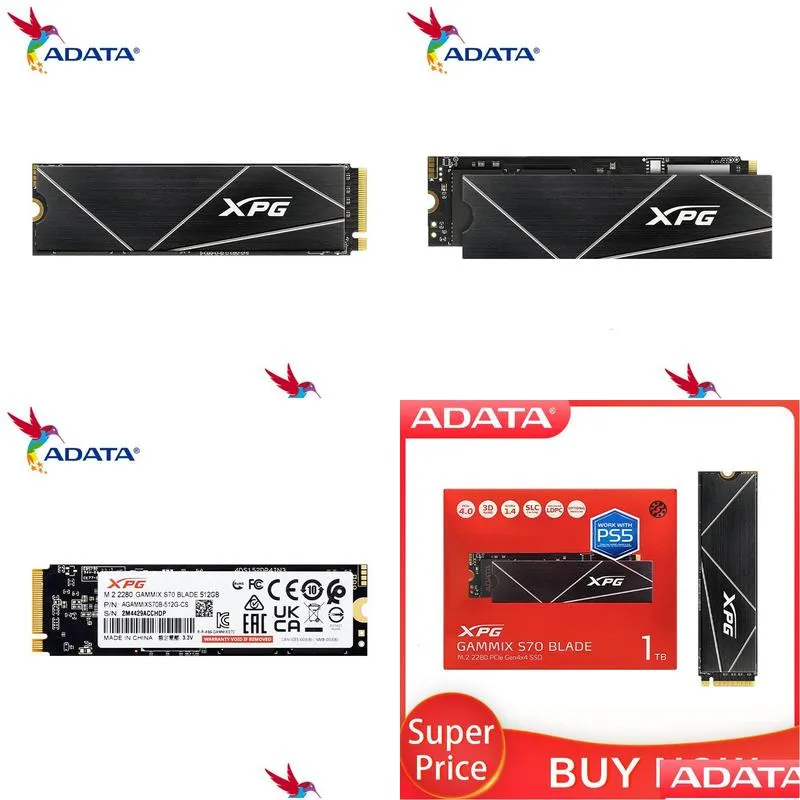 Hard Drives Original Adata Xpg Gammix S70 Blade Ssd 1Tb 2Tb Internal Solid State Disk Drive M.2 2280 Pcle Gen4X4 For Laptop Desktop D Dhnzc