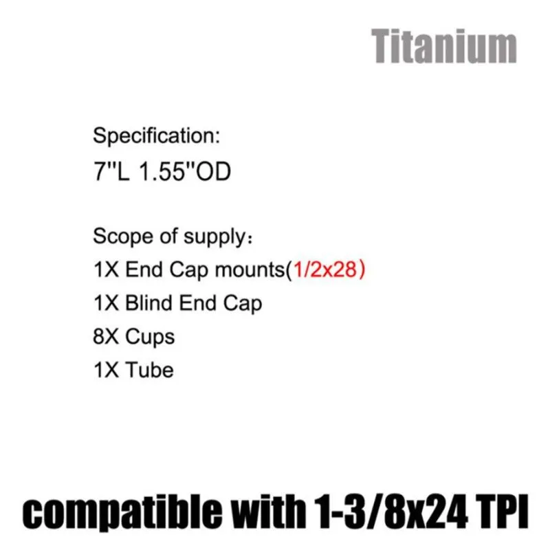 7inch 1.55 OD titanium kit for car engine oil cleaning QT124A/B