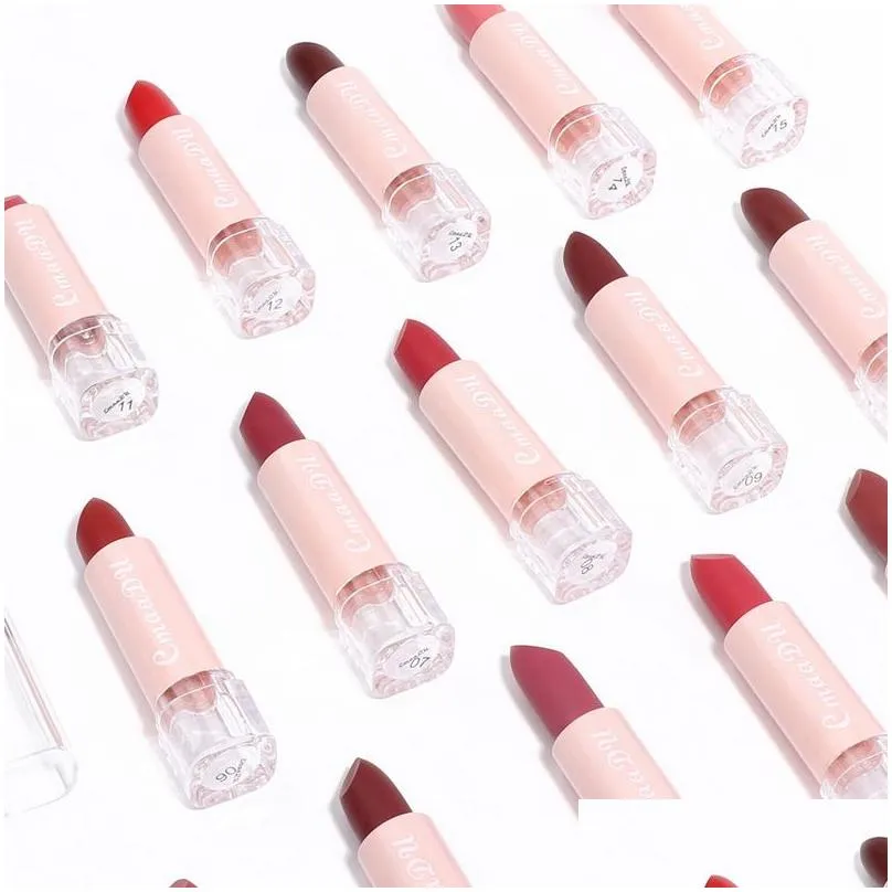 Lipstick Cmaadu Matte 15 Colors Options Water-Resistant Moisturizer Natural Makeup Wholesale Lip Drop Delivery Health Beauty Lips Dhmid